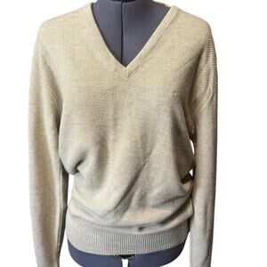 VTG Christian Dior V-Neck Sweater XL Made in USA Orlon Acrylic Dior Monsieur Era